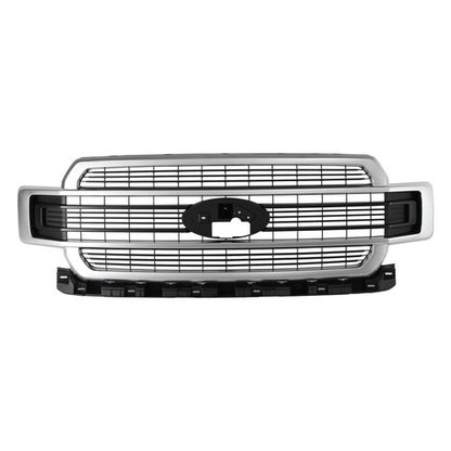 Brushed Stain Aluminum Front Upper Grille For Ford F-150 2018-2020 JL3Z-8200-RA