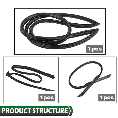Solid Spare New Weather Strip Seal Full Weatherstrip Kit Fit For 84-89 Corvette C4 Coupe