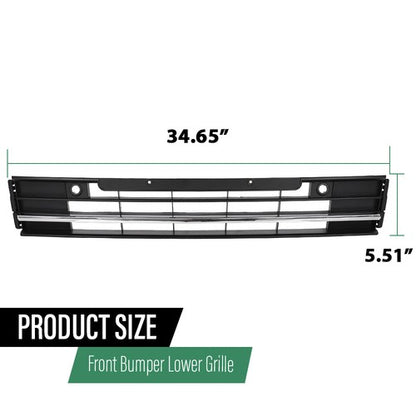 Solid Spare Fit For 2016-2019 VW Passat Front Bumper Lower Grille W/chrome w/ Sensor Hole