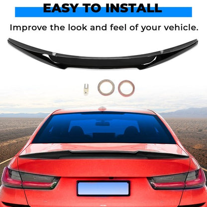 Solid Spare Rear Trunk Spoiler Rear wing For 19-25 BMW G20 330i G80 M3 Gloss Black M4 Style