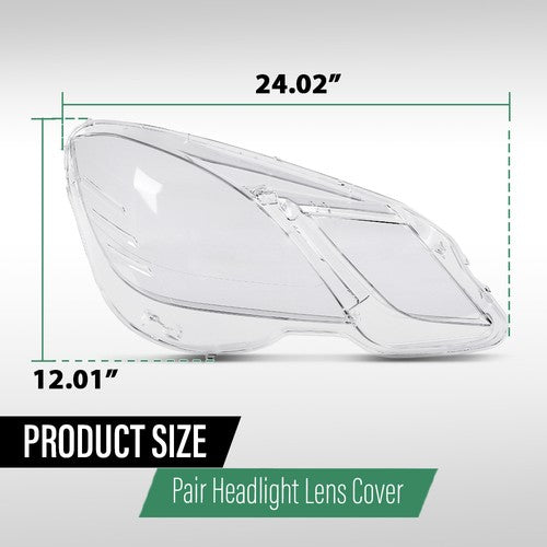 Solid Spare Fit For 2009-2013 Mercedes-Benz E Class W212 4-Door Headlight Replacement Lens