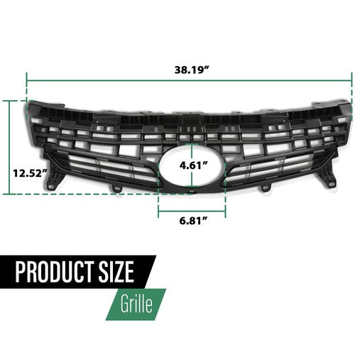 Solid Spare Front Bumper Grille Upper Grill Black Fit For 2012-2015 Toyota Prius/Plug-In