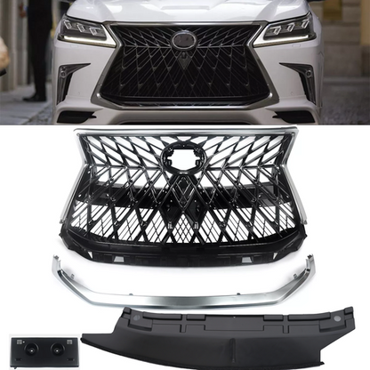 For 2016-2021 Lexus LX570 Luxury Grill Front Upper Grille Chrome Black NEW Style
