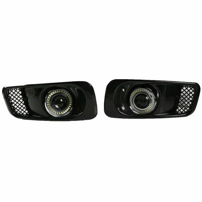 Fit 1999-2000 Honda Civic JDM Front GRILLE & LED Double colour Fog Lights Lamps