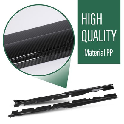 Solid Spare Body Kit Carbon Look Side Skirts Rocker Panel Fit For 15-23 Charger Widebody