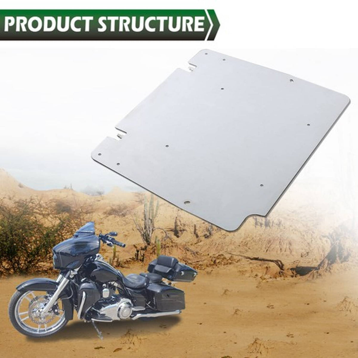 Solid Spare Tour Pack Trunk Metal Base Plate Mounting Fit For 2014+ Harley Touring Road King