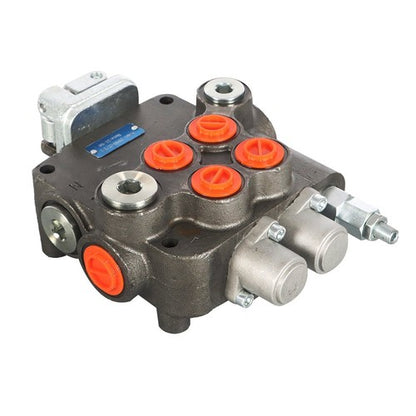 Solid Spare 21GPM 2 Spool w/conversion plug Hydraulic Directional Control Valve w/Joystick