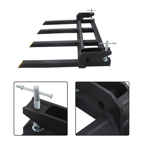 Solid Spare 2500lbs Clamp on Heavy Debris Fork for Tractor Skid Steer Buckets Universal 42"