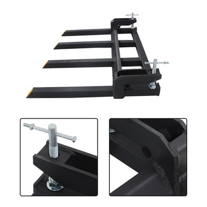 Solid Spare 2500lbs Clamp on Heavy Debris Fork for Tractor Skid Steer Buckets Universal 42"