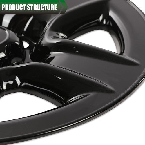 Solid Spare Fit For 06-12 Toyota RAV4 2pcs 17" Wheel Skin Hub Cap Full Rim Cover Black