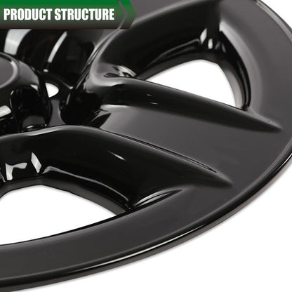 Solid Spare Fit For 06-12 Toyota RAV4 2pcs 17" Wheel Skin Hub Cap Full Rim Cover Black