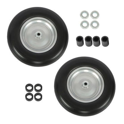Solid Spare 2-Pack 14.5x4-8 Wheelbarrow Tire And Wheel 5/8" Bearings Fits For Garden Cart
