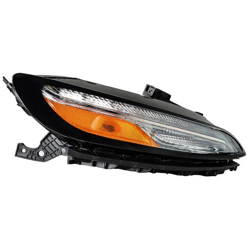 Solid Spare Single RH Side For Jeep Cherokee 2014-2018 Headlight Replacement wLED DRL Black