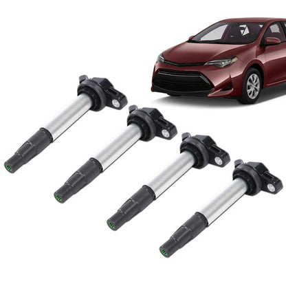 Solid Spare 4Pcs Ignition Coils Fit For 2009-2019 Toyota Corolla Prius 1.8L New