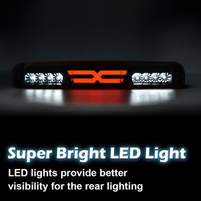 Solid Spare Fit For 1999-2007 Silverado/Sierra Third 3rd Brake Light Cargo Lamp Black/Smoked