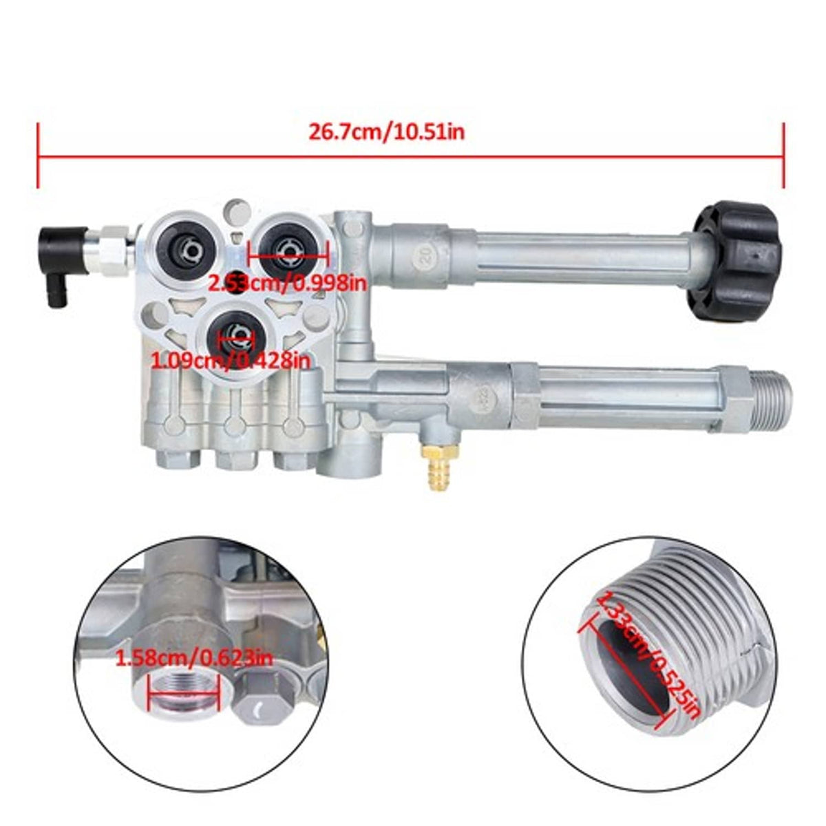 Solid Spare For AR Pump SRMW AR42940 RMW2G20 RMW2.2G24 Replacement Pressure Washer Head