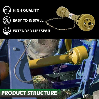 Solid Spare PTO Shaft PTO Drive Shaft 1-3/8"x6 Spline w/Slip Clutch T4 31.5-41" Yellow