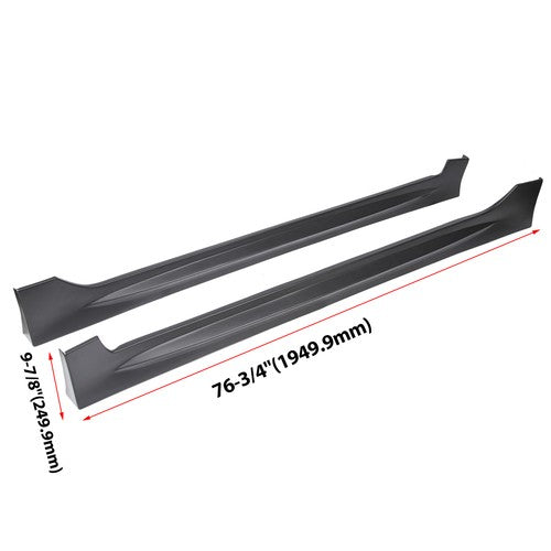 Solid Spare Fits 8th gen Honda Civic Sedan 2006-2011 PP Mugen RR Style Side Skirts ABS Black