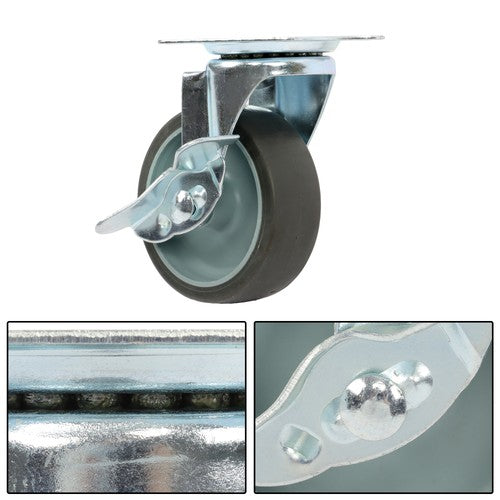 Solid Spare 8 Pack 3 Inch Universal Caster Wheels Heavy Duty Casters with Side Brake Grey