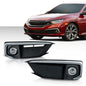 Solid Spare Fit For 2019-2020 Honda Civic Sedan Coupe Front Bumper Fog Lights+Switch+Bezels