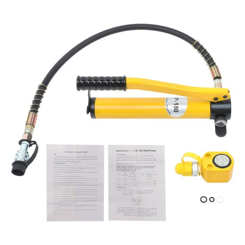 Solid Spare 5 Ton Hydraulic Jack Power Ram Kit and CP-180 Manual Hydraulic Hand Pump