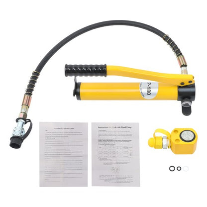 Solid Spare 5 Ton Hydraulic Jack Power Ram Kit and CP-180 Manual Hydraulic Hand Pump