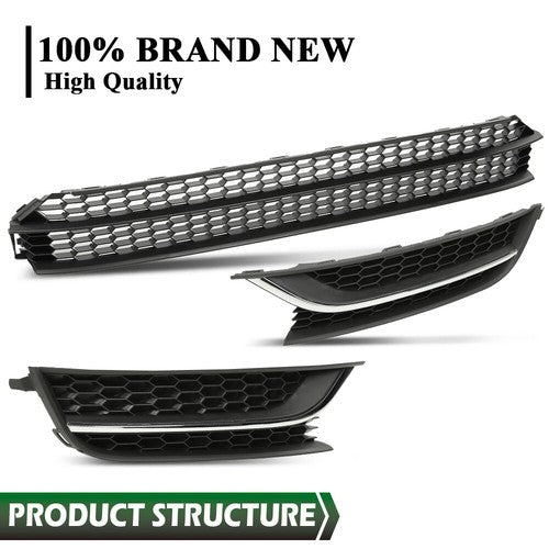 Solid Spare Fit For 2012-2015 VW Passat Front Bumper Lower Grille Grill Fog Light Cover