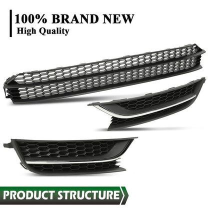 Solid Spare Fit For 2012-2015 VW Passat Front Bumper Lower Grille Grill Fog Light Cover