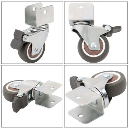 Solid Spare 4 Set 2" Swivel Caster Wheels with U Bracket (2 with brake&2 without) 360-Degree