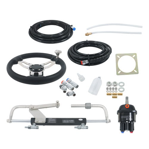 Solid Spare 90HP Hydraulic Outboard Steering Kit 20ft Boat Marine System For Single Station
