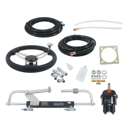Solid Spare 90HP Hydraulic Outboard Steering Kit 20ft Boat Marine System For Single Station