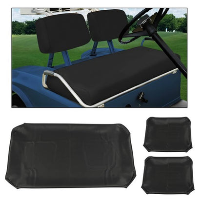 Solid Spare Fit For 1982-2000 PRE-2000 DS Golf Cart Black Club Car Front PU Seat Covers 3Pcs
