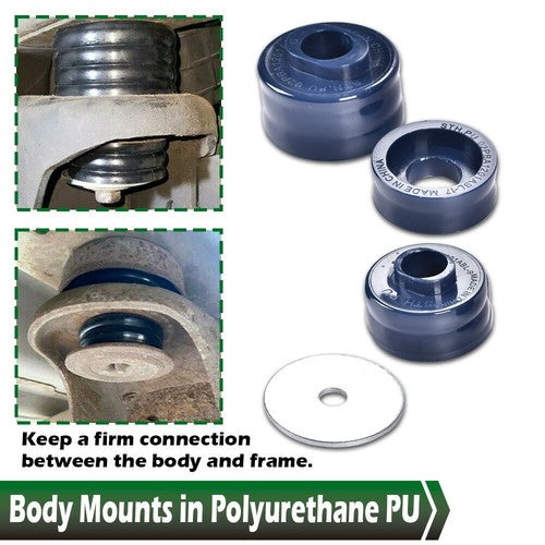 Solid Spare Body Cab Mount Bushing Kit KF04060BK Fit For 99-17 Ford F250 Super Duty 2WD/4WD