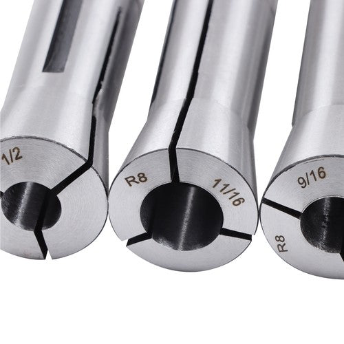 Solid Spare 12 Piece R8 Collet Set Fractional 1/8" To 7/8" High Precision For Bridgeport