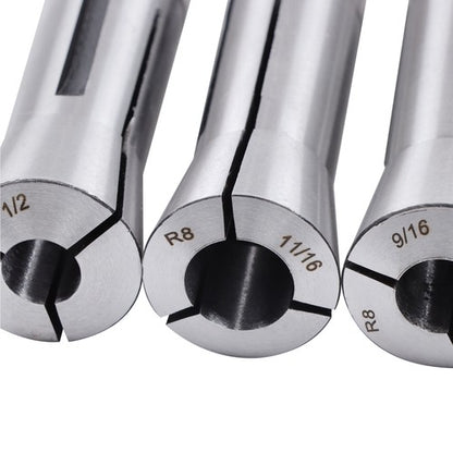 Solid Spare 12 Piece R8 Collet Set Fractional 1/8" To 7/8" High Precision For Bridgeport
