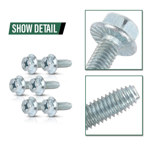 Solid Spare 100 License Plate Screws For American Cars, #14x 3/4" (#1620), Hex/Phillips/Flat