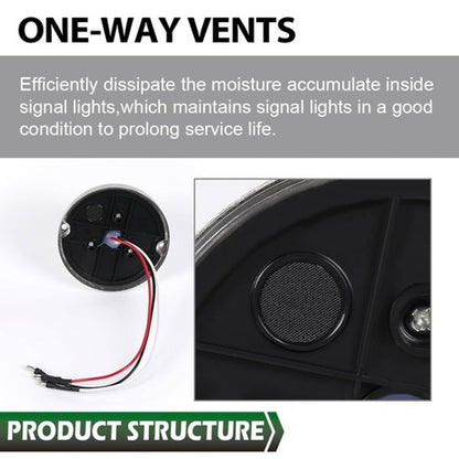 Solid Spare White LED / Clear Lens Watermelon Marker Turn Signal Clearance Light w/ Base New