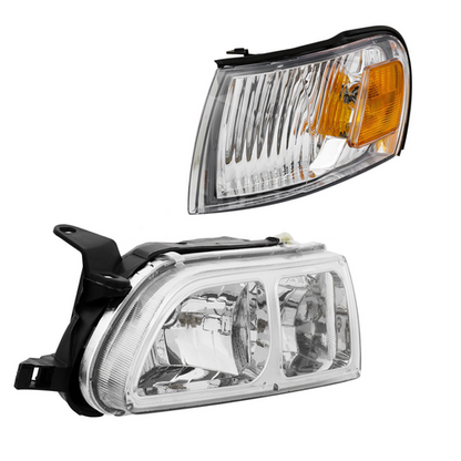 JDM Chrome Headlights w/Turn Signal Corner Lights For 1993-1997 Toyota Corolla