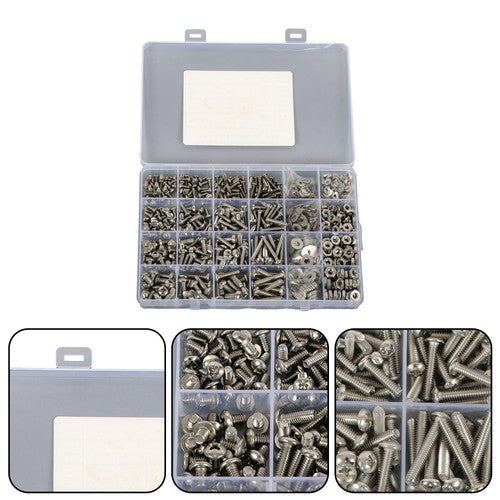 Solid Spare 700 Pack4-40#6-32#8-32#10-24 Stainless Steel Bolts and Nuts Kit With a Box