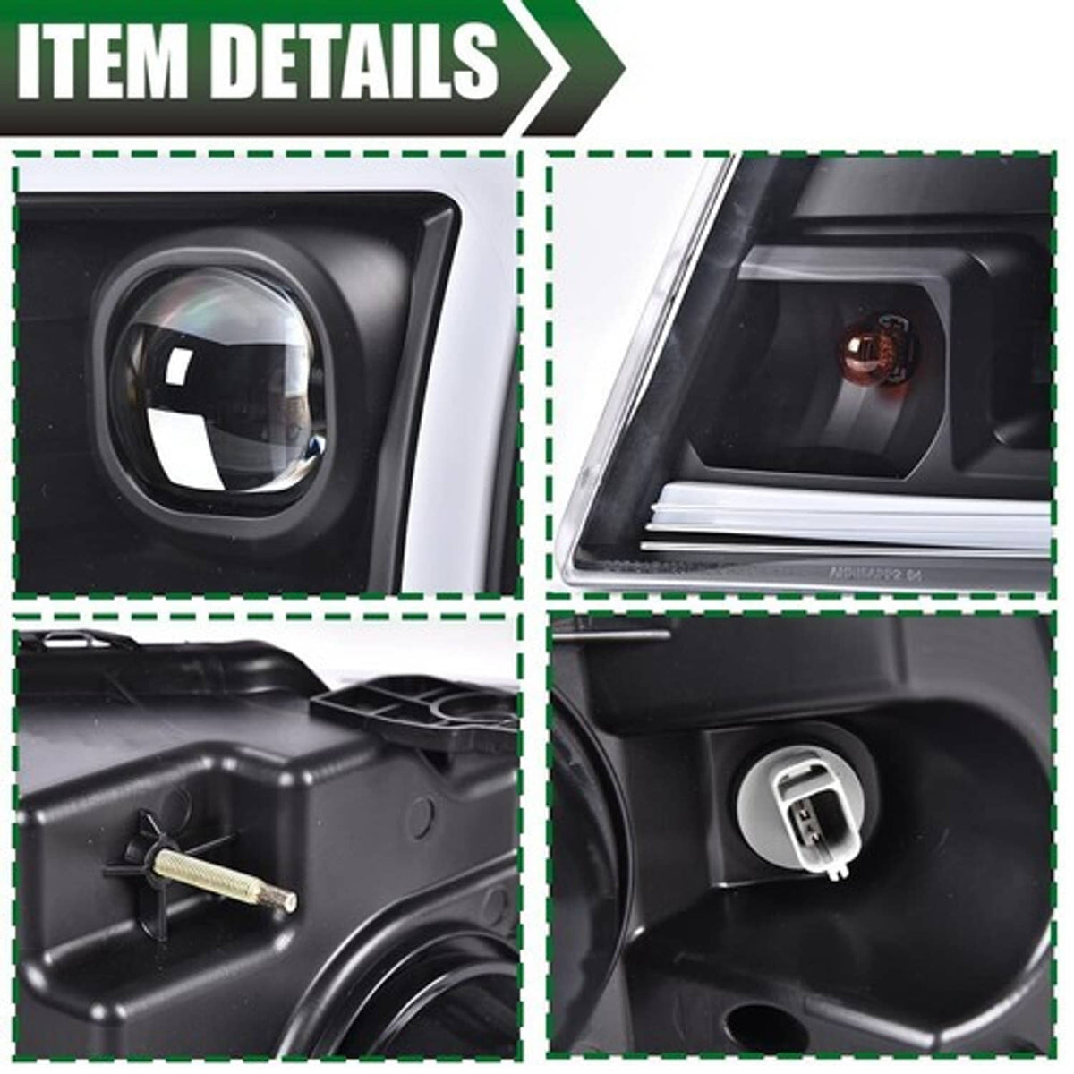 Solid Spare Projector LED DRL Headlights Assembly For 2004-2008 Ford F150 F-150 Headlamps
