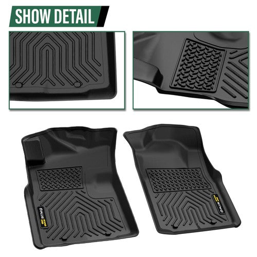 Solid Spare TPE Floor Mats Fit For 2005-2015 Toyota Tacoma Double Cab All Weather Liners