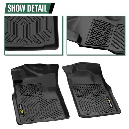 Solid Spare TPE Floor Mats Fit For 2005-2015 Toyota Tacoma Double Cab All Weather Liners