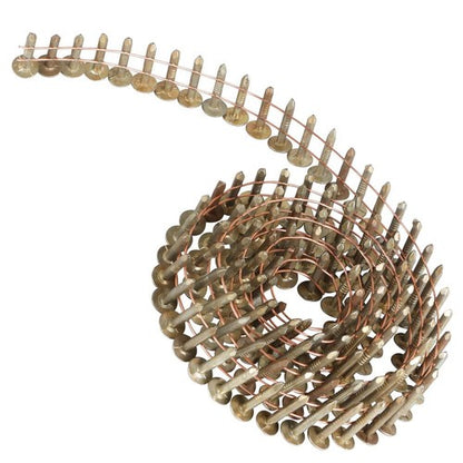 Solid Spare Full Round Head Roof Nails 0.12Inch × 3/4Inch 15 Degree Inclined Coil 3600 Pack