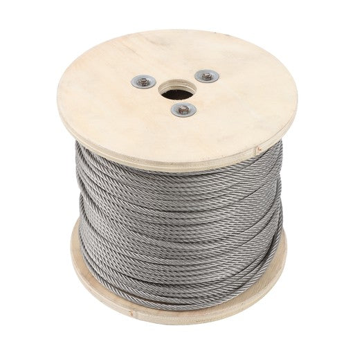 Solid Spare 3/16"x500ft 7x19 T304 Stainless Steel Wire Rope Cable 3700lb Fracture Strength