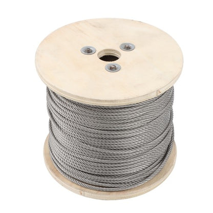 Solid Spare 3/16"x500ft 7x19 T304 Stainless Steel Wire Rope Cable 3700lb Fracture Strength