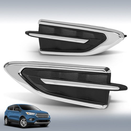 Solid Spare Front Fender Grille Molding Plate Left+Right Fit For 2017 2018 2019 Ford Escape