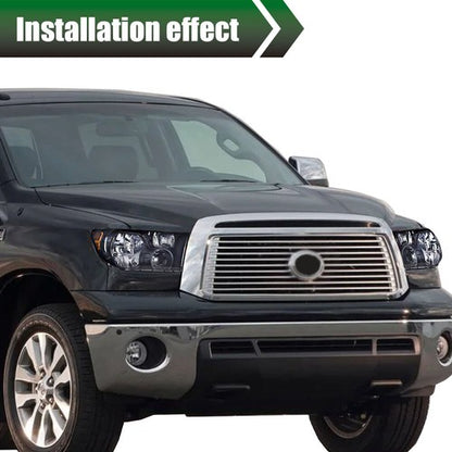 Solid Spare Fit For 07-13 Toyota Tundra/08-17 Sequoia Smoke Lens Black Headlights