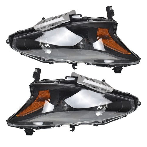 Solid Spare Black Headlights Housing Clear Left&Right Side For 2013-2015 Nissan Altima Sedan