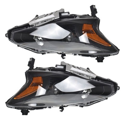 Solid Spare Black Headlights Housing Clear Left&Right Side For 2013-2015 Nissan Altima Sedan