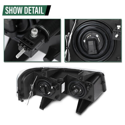 Solid Spare LED DRL Headlights Chrome Fit For 2003-2023 Chevrolet Express GMC Savana Van